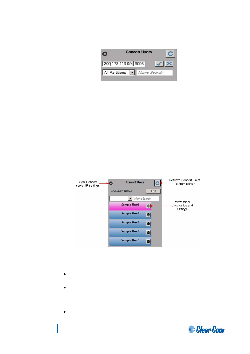 1 concert server dialog, Concert server dialog | Clear-Com HX System Frames User Manual | Page 178 / 290