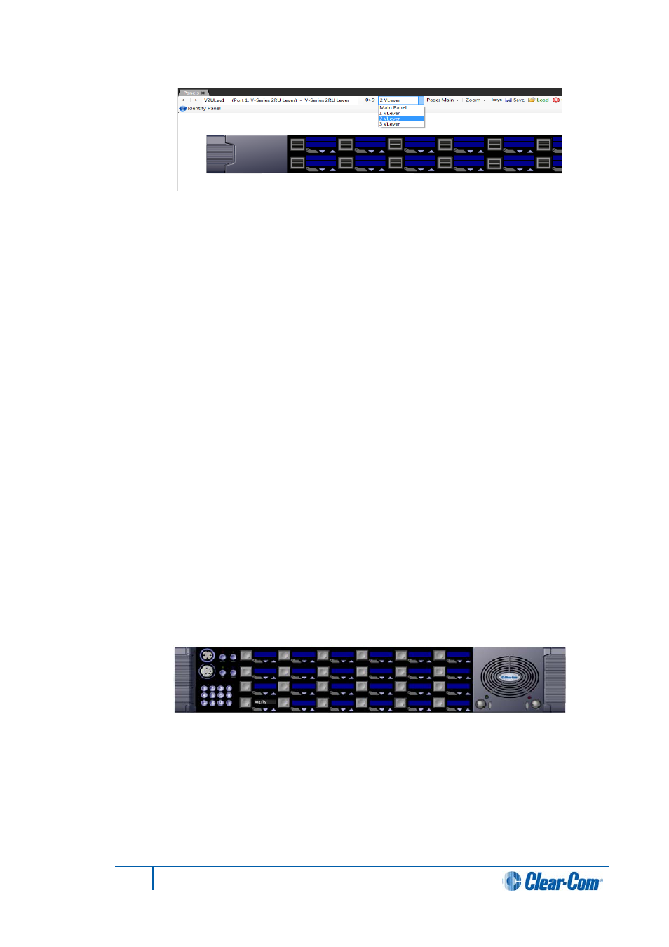 Local advanced latch disable, Go to key destination, Delete key | 2 v-series pushbutton panels, V-series pushbutton panels | Clear-Com HX System Frames User Manual | Page 185 / 290