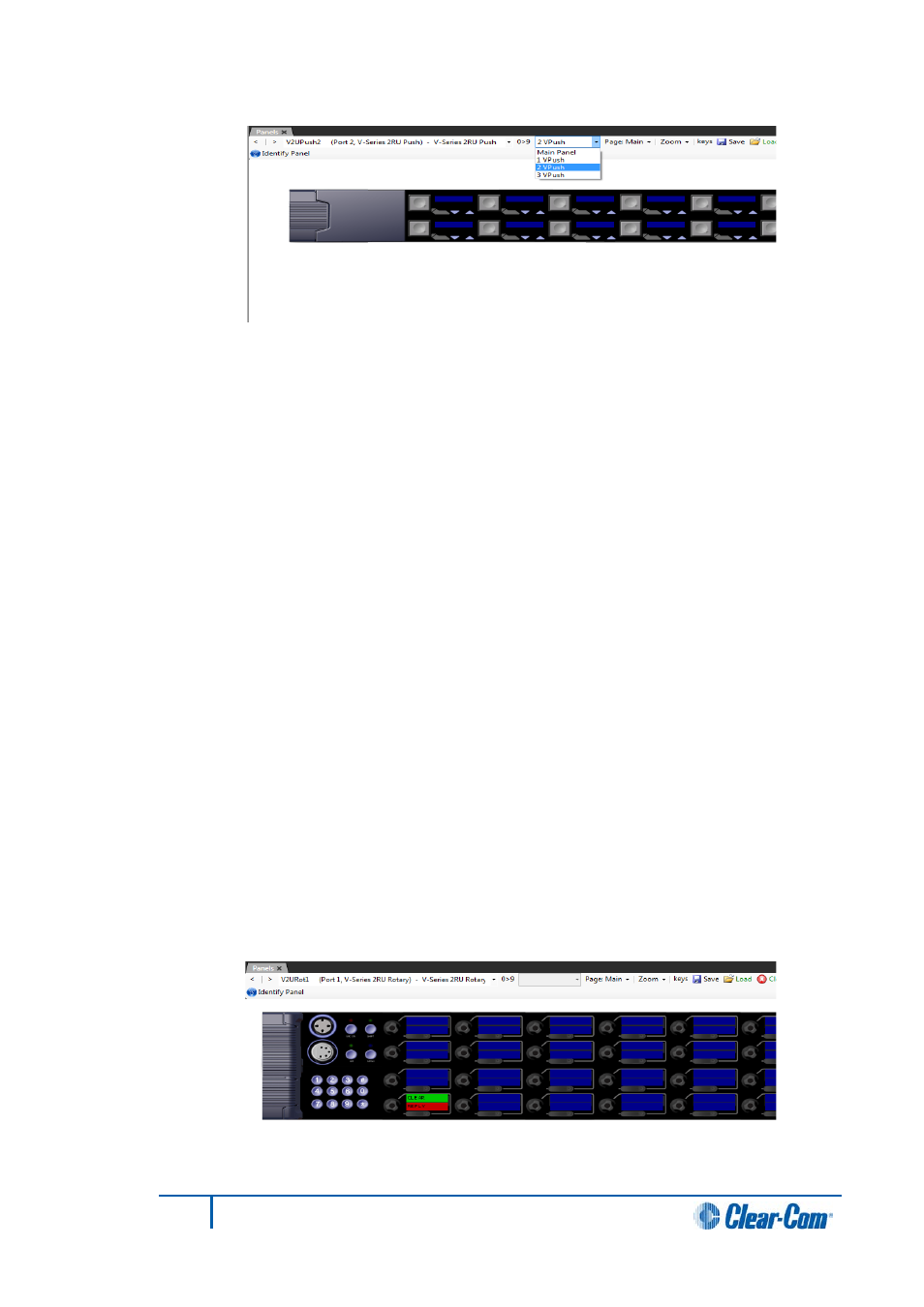 Local advanced latch disable, Go to key destination, Delete key | 3 v-series rotary panels, V-series rotary panels | Clear-Com HX System Frames User Manual | Page 188 / 290