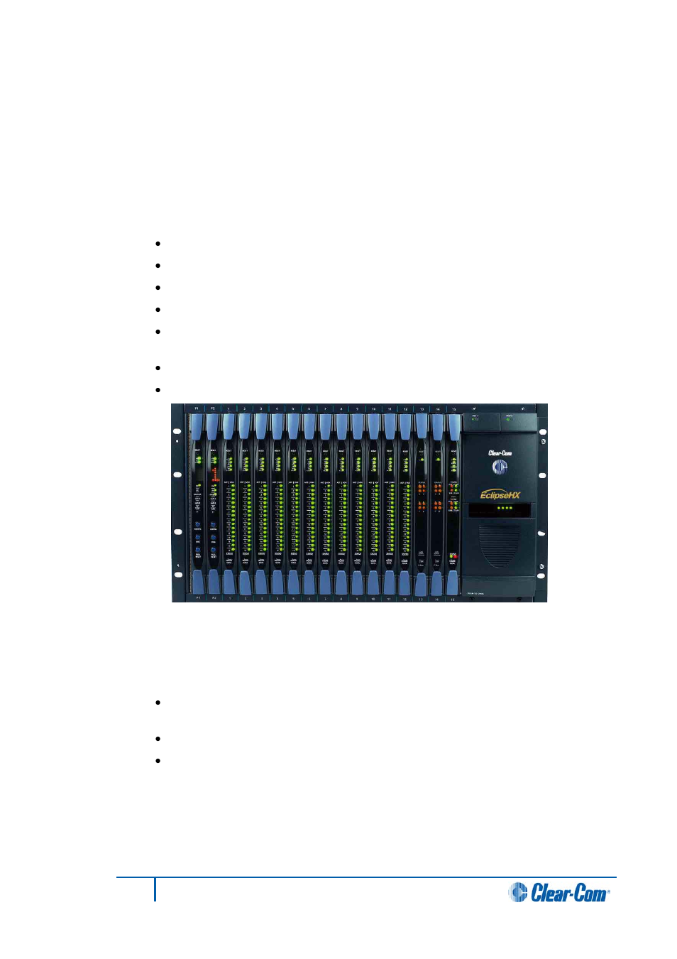 3 system components, 1 central matrix, Chassis | System components, Central matrix | Clear-Com HX System Frames User Manual | Page 20 / 290