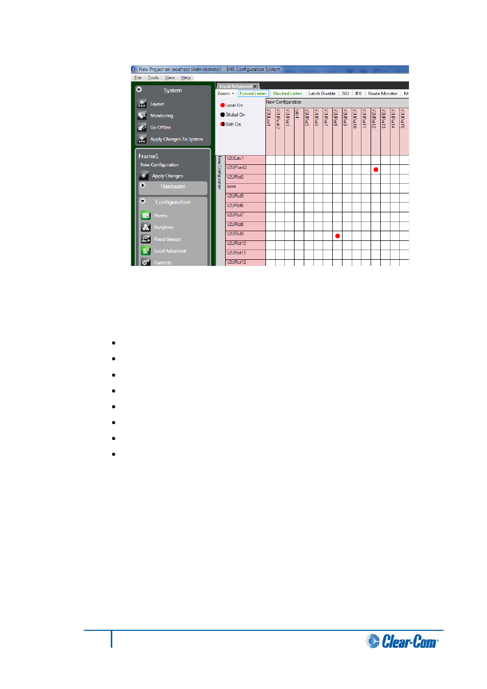 4 online limitations, 5 exiting online mode, Online limitations | Exiting online mode | Clear-Com HX System Frames User Manual | Page 237 / 290