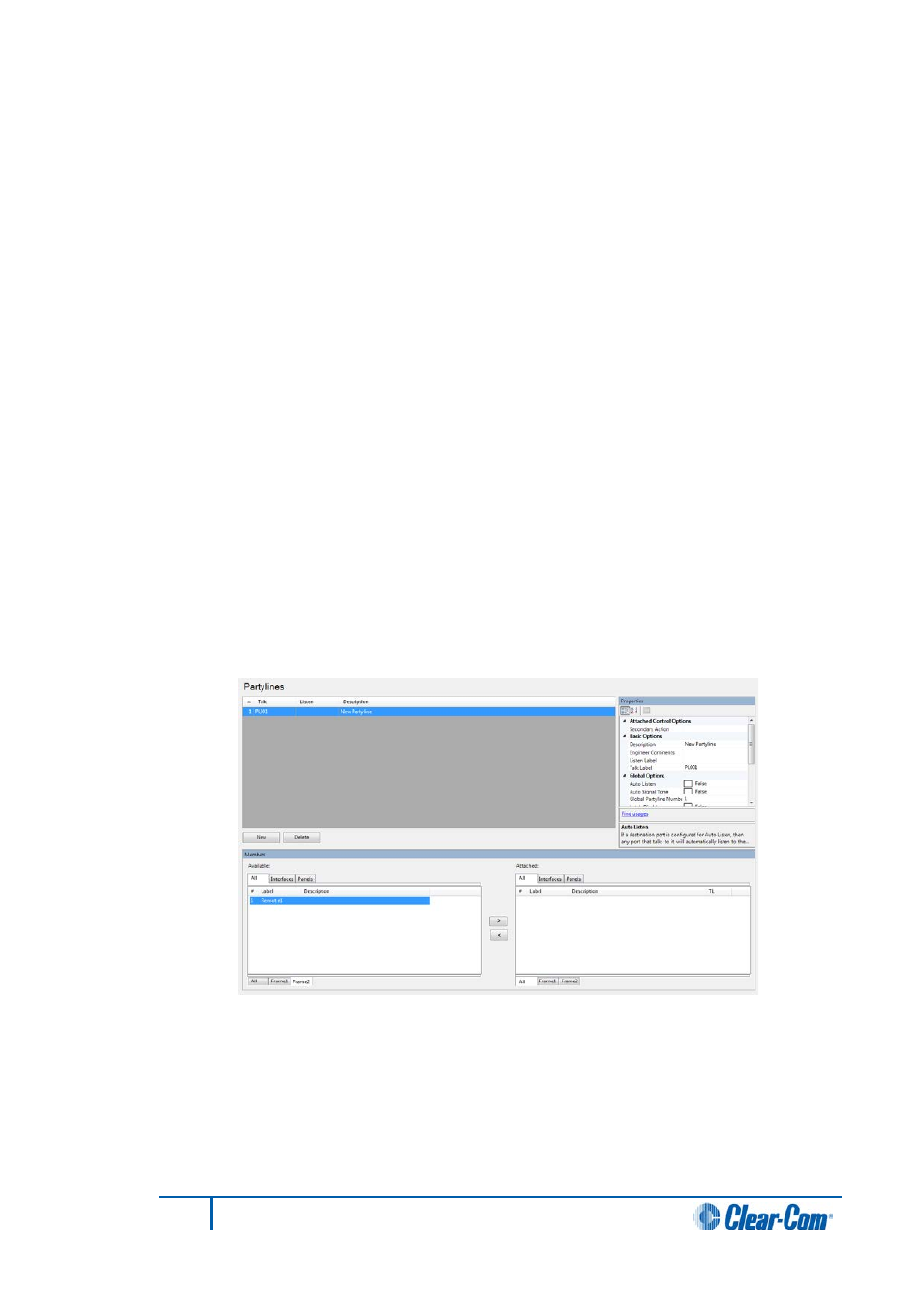 5 remote partylines, Remote partylines | Clear-Com HX System Frames User Manual | Page 249 / 290