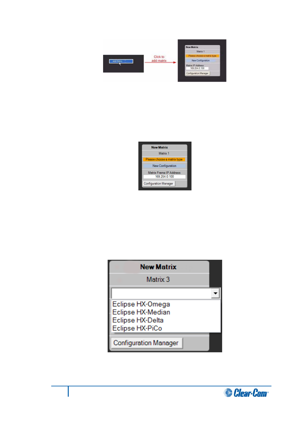 Configuring an offline matrix | Clear-Com HX System Frames User Manual | Page 42 / 290