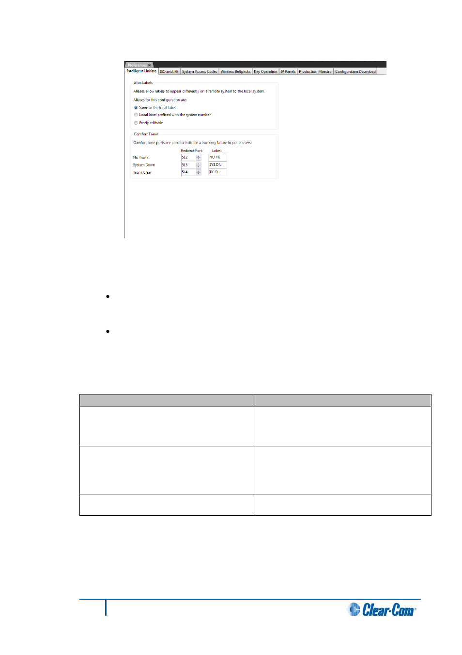 Intelligent linking, Alias labels | Clear-Com HX System Frames User Manual | Page 45 / 290