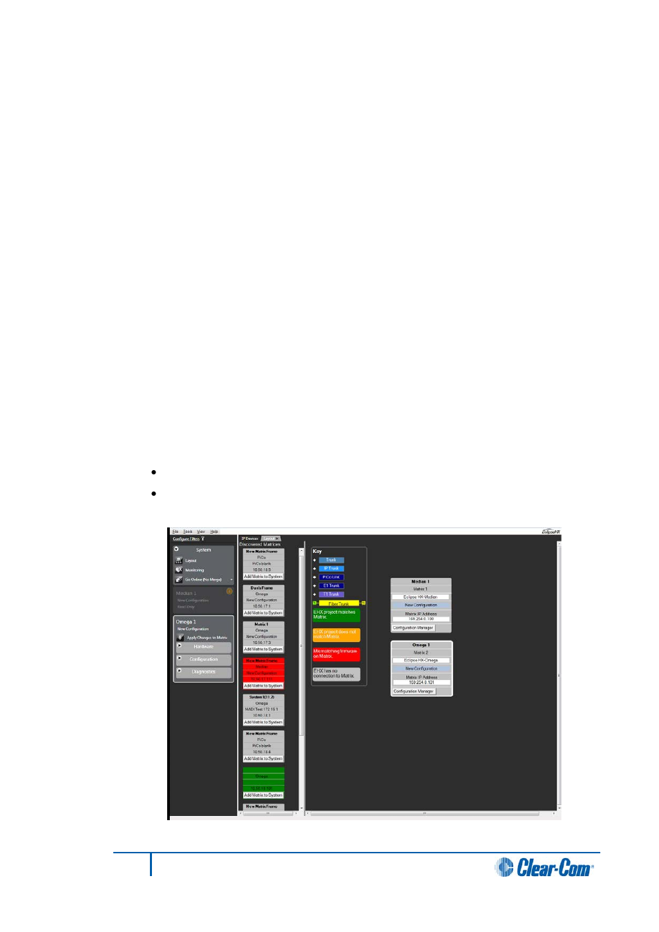 11 deleting a user, 2 the ehx screen after a project has been loaded, Deleting a user | The ehx screen after a project has been loaded | Clear-Com HX System Frames User Manual | Page 68 / 290