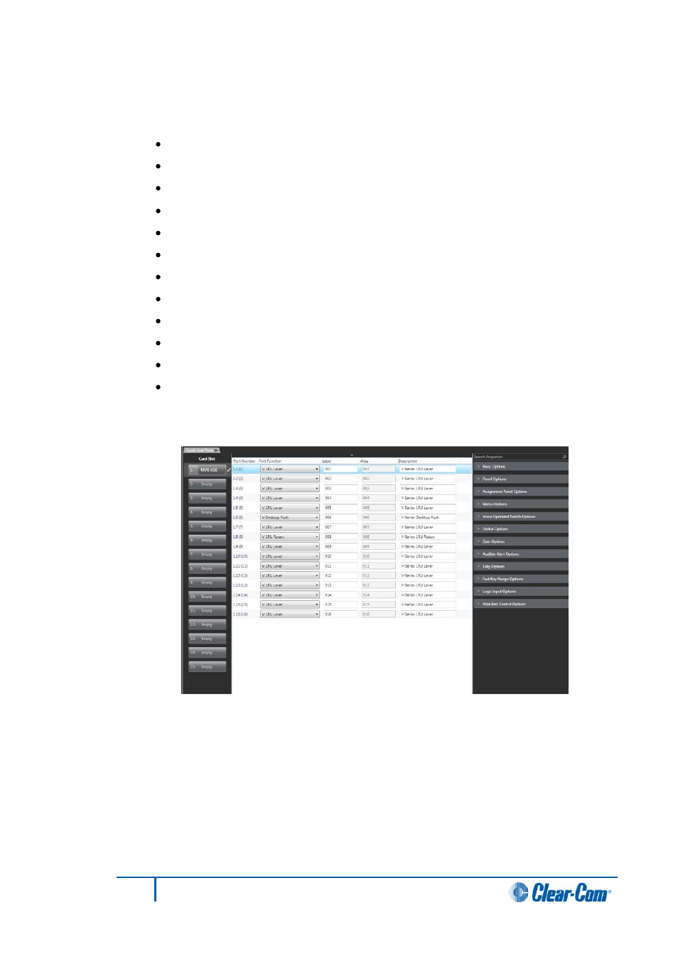 6 half-width katakana compatible panels, Half-width katakana compatible panels | Clear-Com HX System Frames User Manual | Page 73 / 290