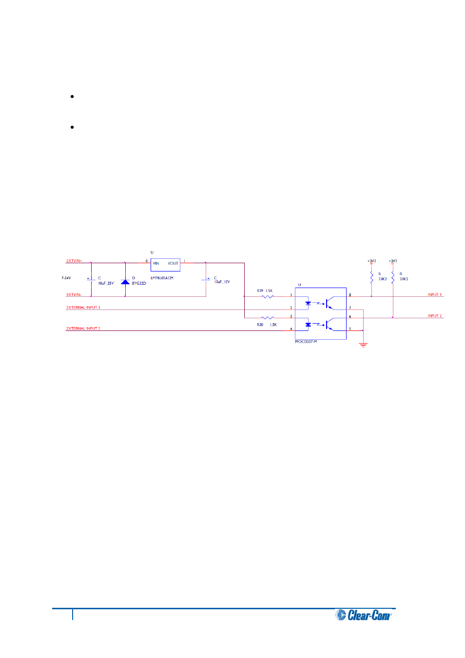 1 modes for general purpose inputs (gpis), Opto-isolated mode, Modes for general purpose inputs (gpis) | Clear-Com HX System Frames User Manual | Page 46 / 86