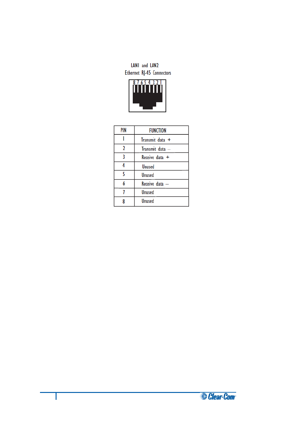 8 connecting to a lan (local area network), 6 connecting to an external pc running ehx, Connecting to a lan (local area network) | Connecting to an external pc running ehx | Clear-Com HX System Frames User Manual | Page 44 / 70