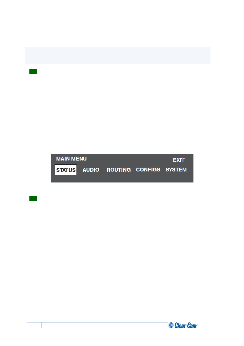5 using the eclipse hx-pico, 1 accessing the eclipse hx-pico menu system, 2 checking port status | Using the eclipse hx-pico, Accessing the eclipse hx-pico menu system, Checking port status, 5 using the eclipse hx- pico | Clear-Com HX System Frames User Manual | Page 47 / 70