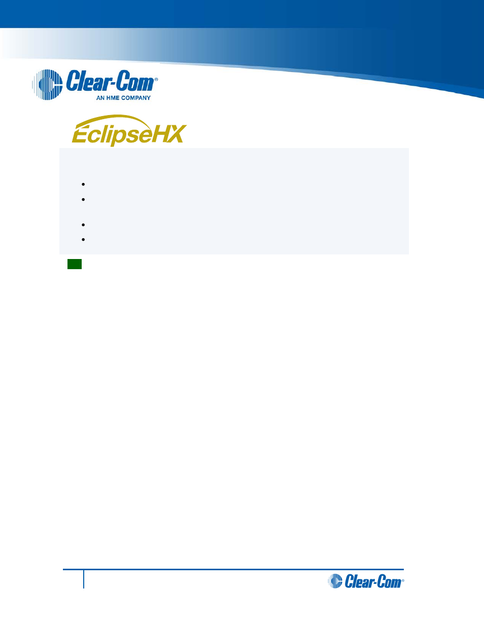 Clear-Com HX System Frames User Manual | 4 pages