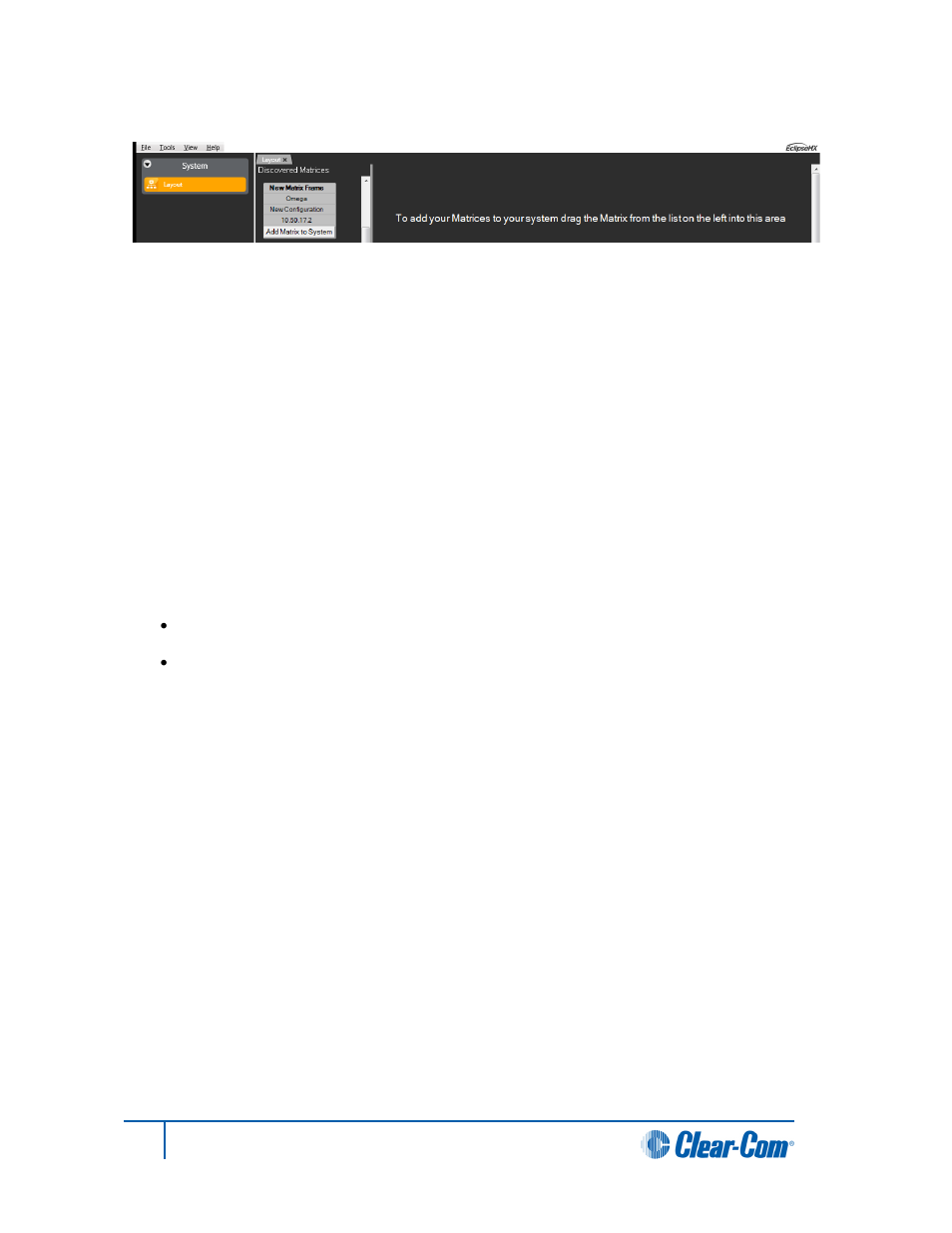 6 configuring the matrix, 1 ip address | Clear-Com HX System Frames User Manual | Page 3 / 4