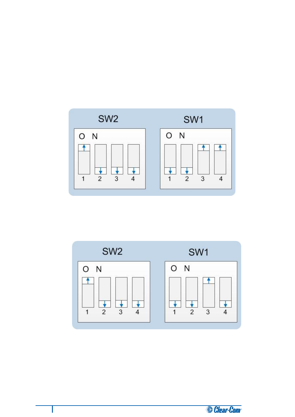 Appendix d: eclipse hx-pico cpu dip switches, Appendix c, Eclipse hx-pico cpu dip switches | Clear-Com HX System Frames User Manual | Page 164 / 186