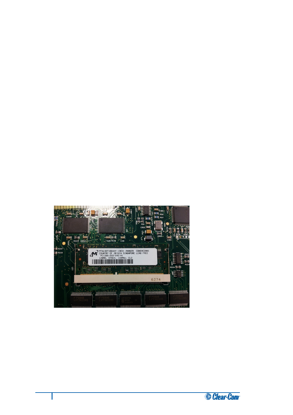 2 changing the cpu card ram, Changing the cpu card ram | Clear-Com HX System Frames User Manual | Page 27 / 186