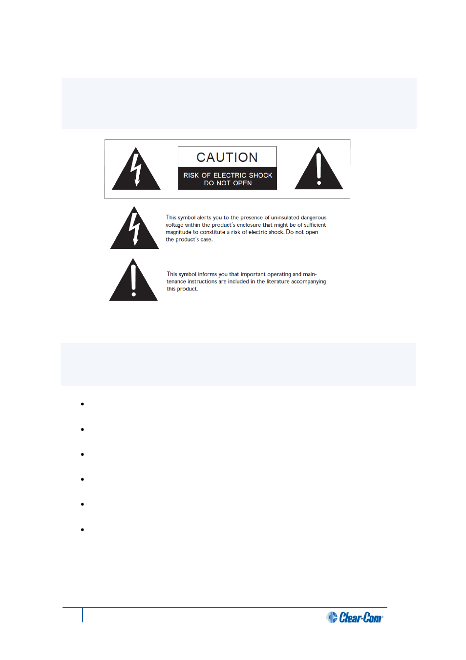 Safety symbols, Figure 1: safety symbols, Mains power cord | Clear-Com HX System Frames User Manual | Page 2 / 2