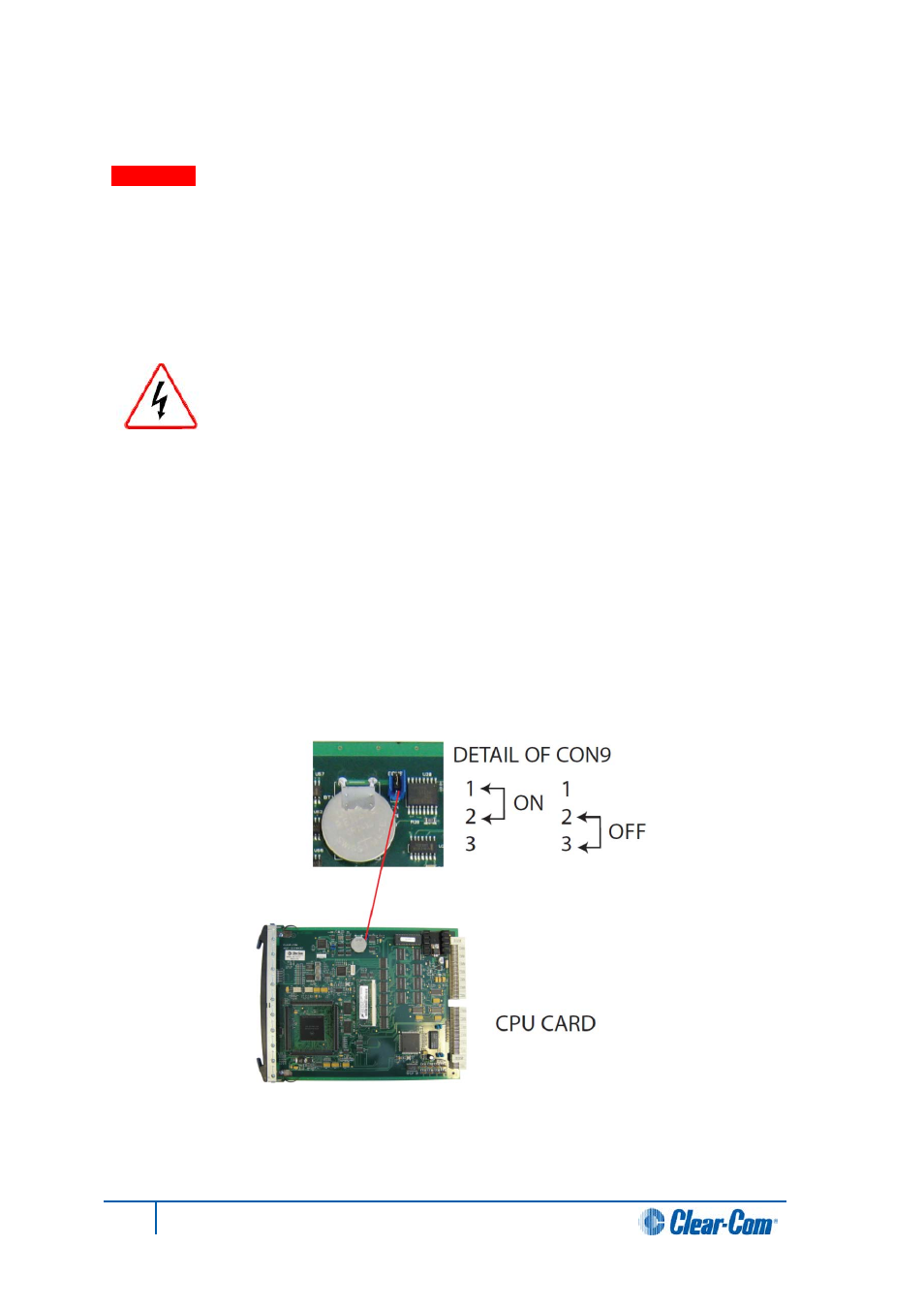 3 reconnecting the cpu card backup battery, Reconnecting the cpu card backup battery | Clear-Com HX System Frames User Manual | Page 28 / 143