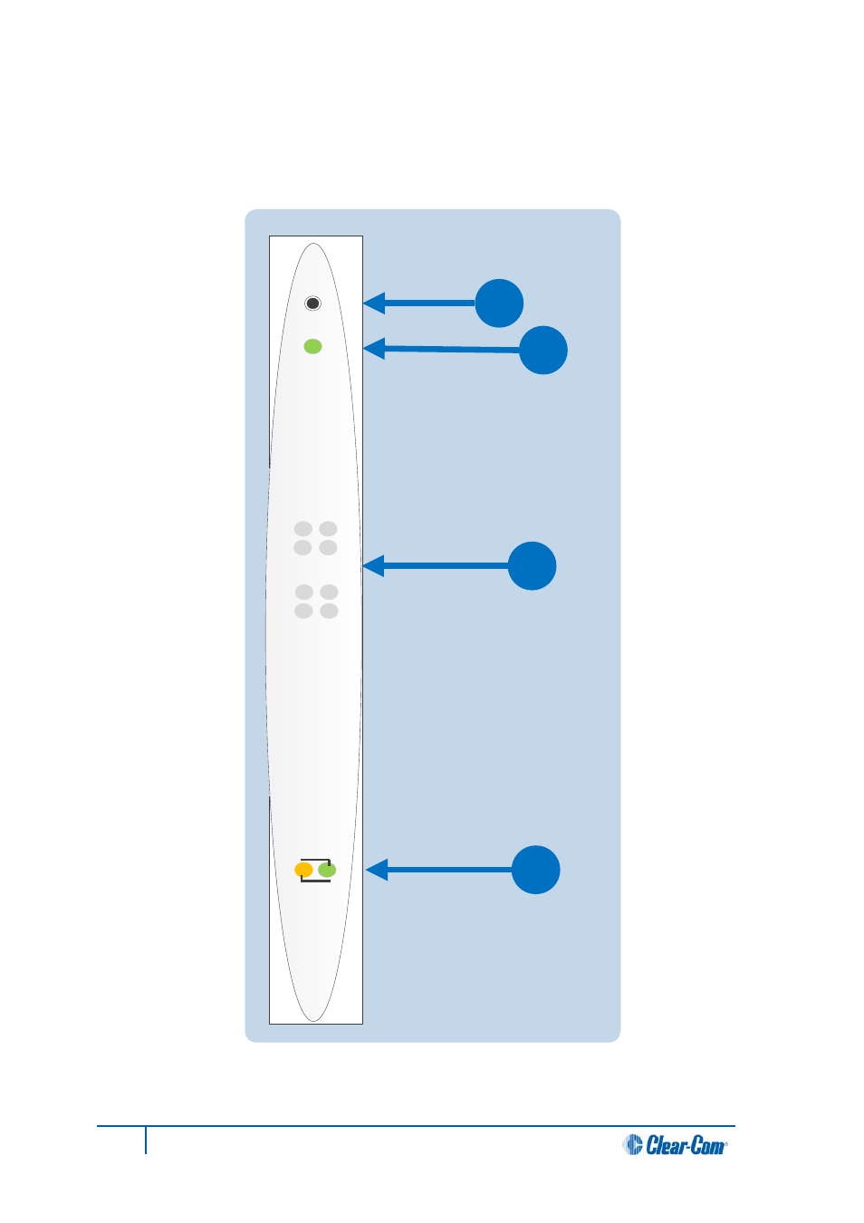 1 ivc-32 front panel lights and controls, Ivc-32 front panel lights and controls | Clear-Com HX System Frames User Manual | Page 111 / 145