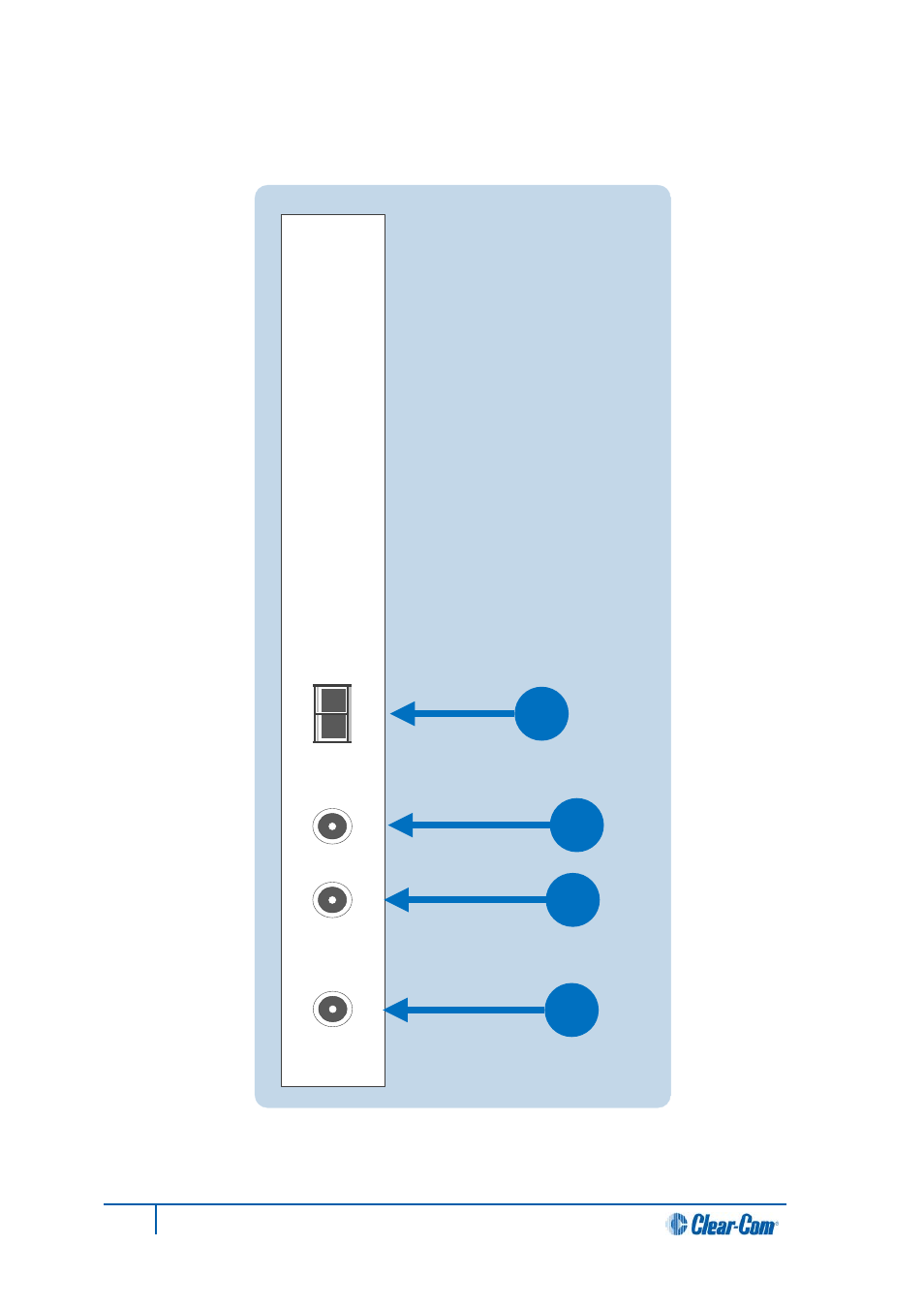 2 e-madi64 rear panel connectors, E-madi64 rear panel connectors | Clear-Com HX System Frames User Manual | Page 76 / 145