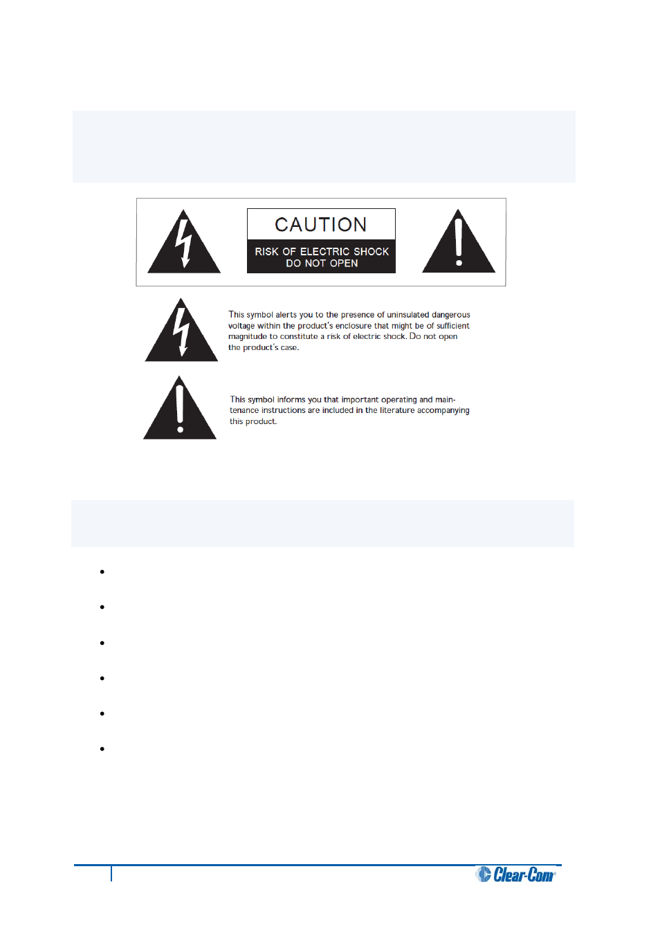 Safety symbols, Mains power cord | Clear-Com V12PDDXY User Manual | Page 10 / 187