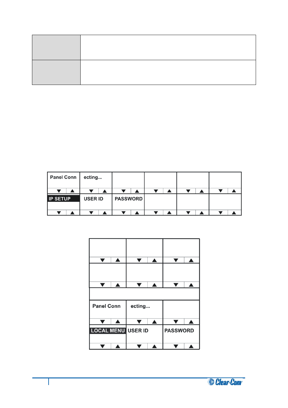 1 connect menu, Connect menu | Clear-Com V12PDDXY User Manual | Page 113 / 187