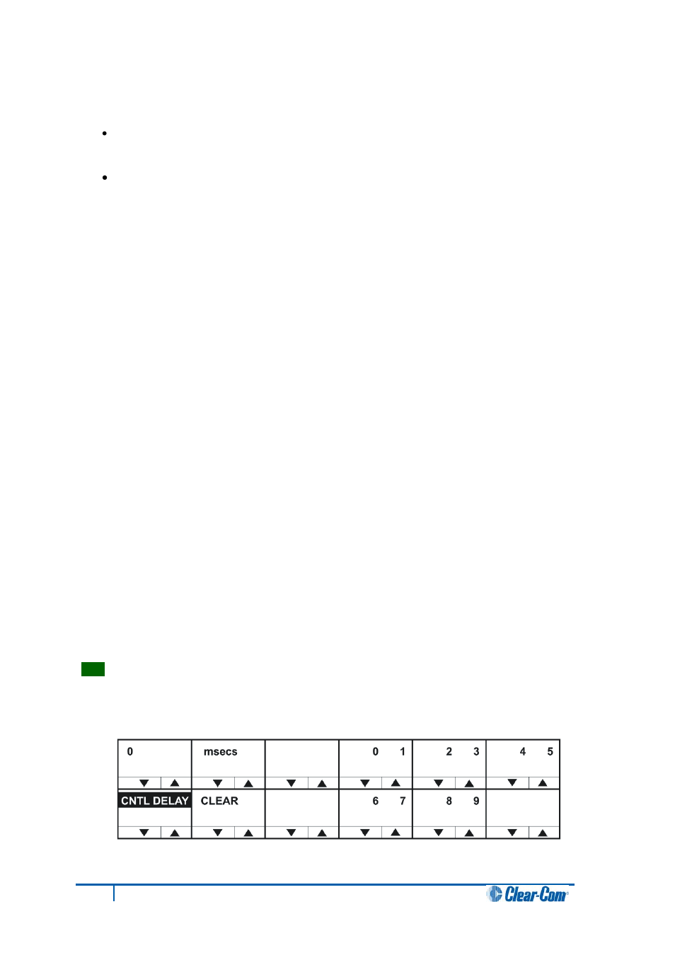 4 cntl delay (control delay) menu, Cntl delay (control delay) menu | Clear-Com V12PDDXY User Manual | Page 118 / 187