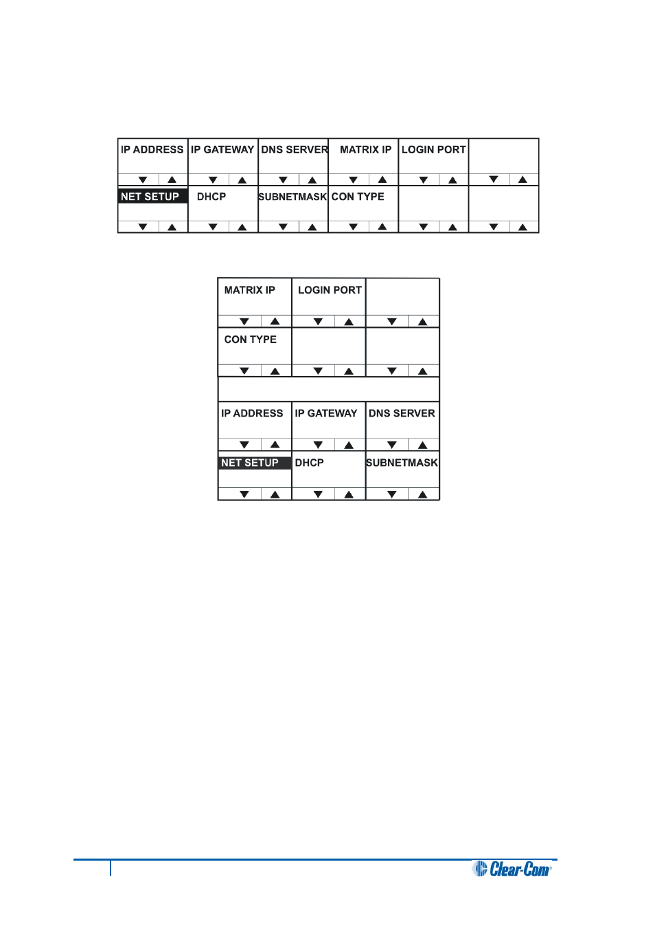 3 net setup menu, Net setup menu | Clear-Com V12PDDXY User Manual | Page 120 / 187