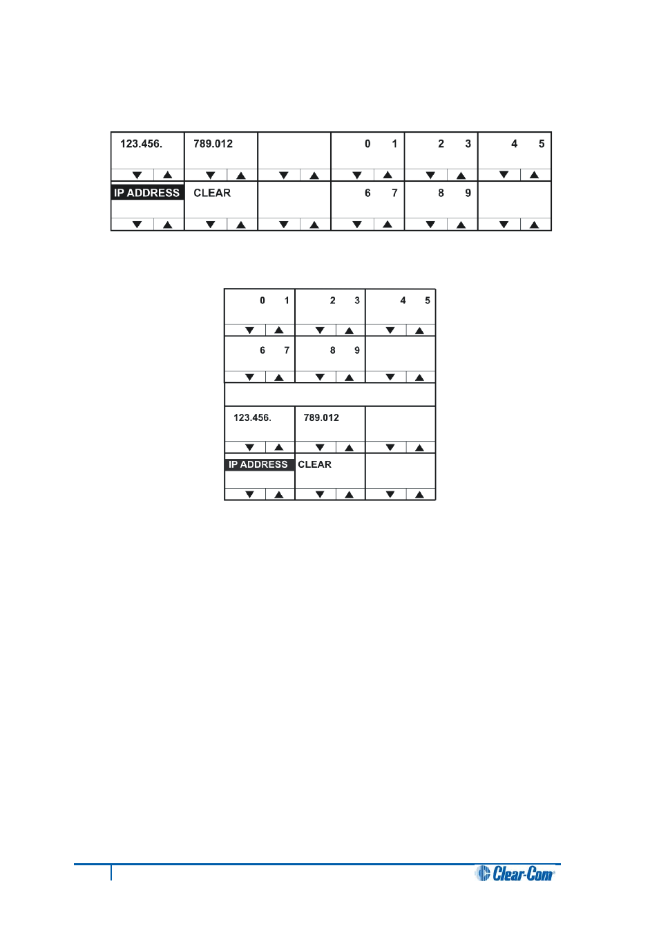 1 ip address menu, Ip address menu | Clear-Com V12PDDXY User Manual | Page 122 / 187