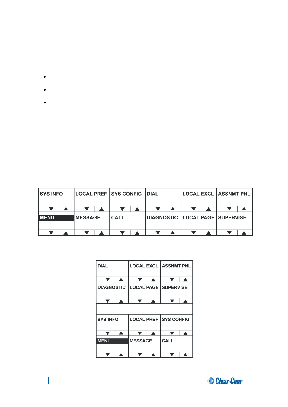 Deleting key assignments, 3 top level menu, Top level menu | Clear-Com V12PDDXY User Manual | Page 44 / 187