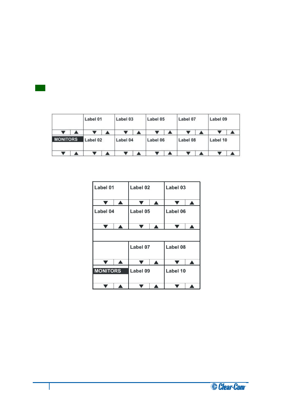 5 monitors menu, Monitors menu | Clear-Com V12PDDXY User Manual | Page 54 / 187