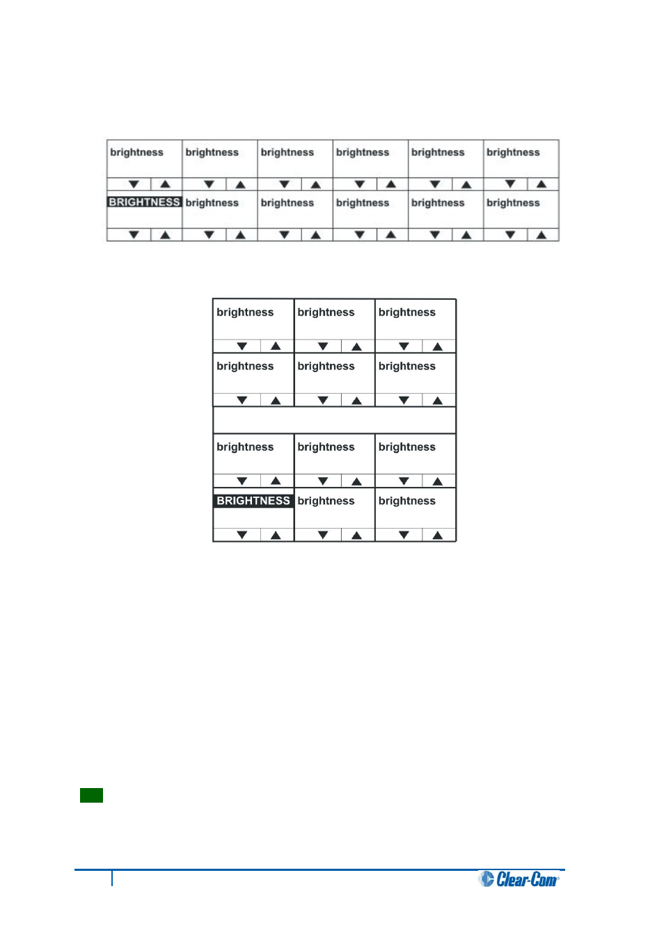 3 brightness menu, Brightness menu | Clear-Com V12PDDXY User Manual | Page 63 / 187