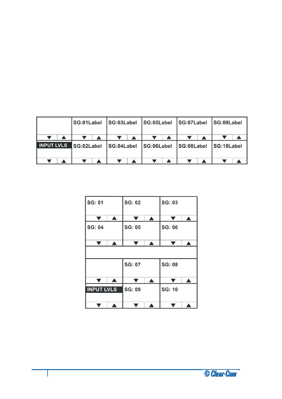 8 input lvls (input levels) configuration menu, Input lvls (input levels) configuration menu | Clear-Com V12PDDXY User Manual | Page 82 / 187