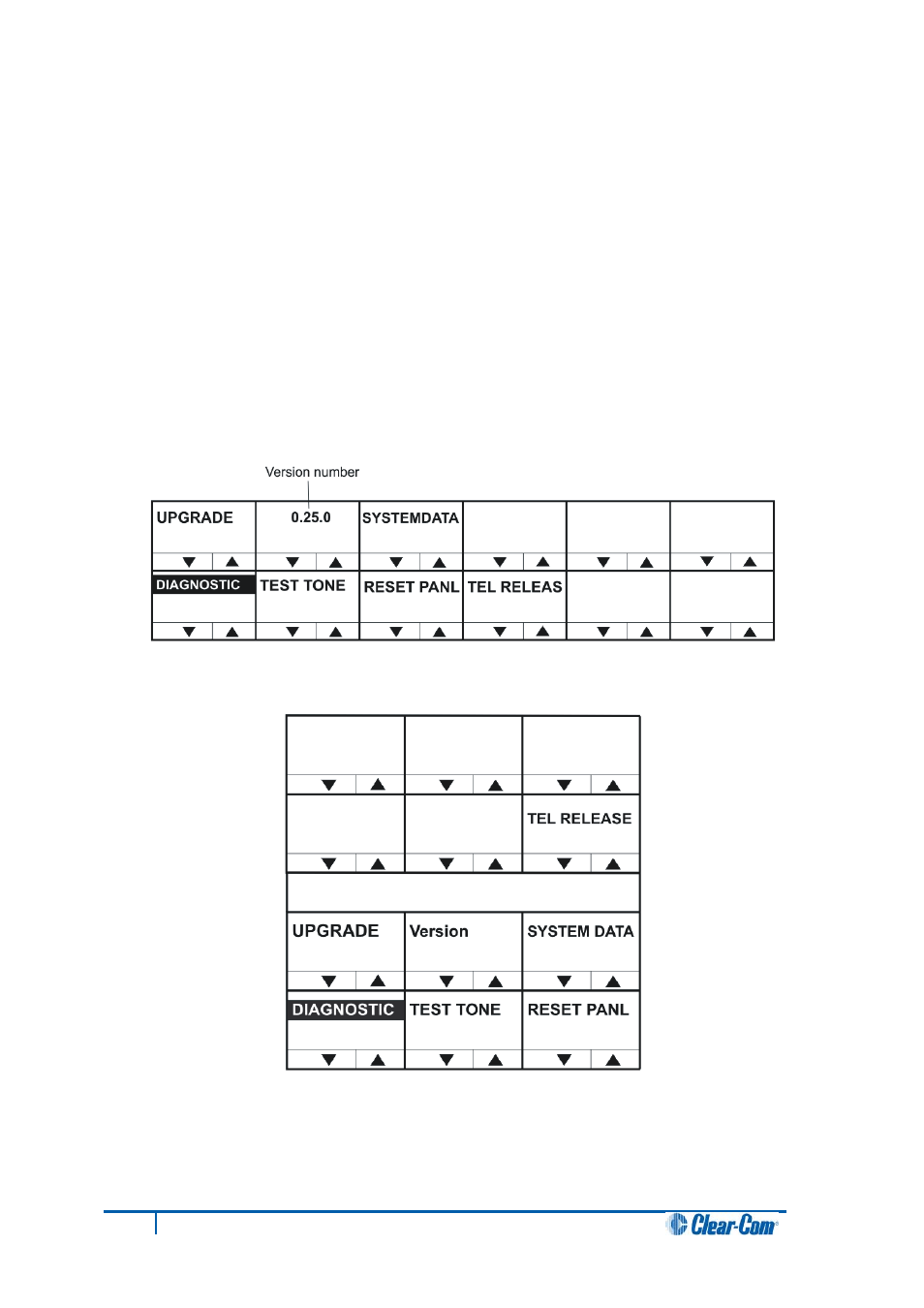 7 diagnostic menu, Diagnostic menu | Clear-Com V12PDDXY User Manual | Page 88 / 187