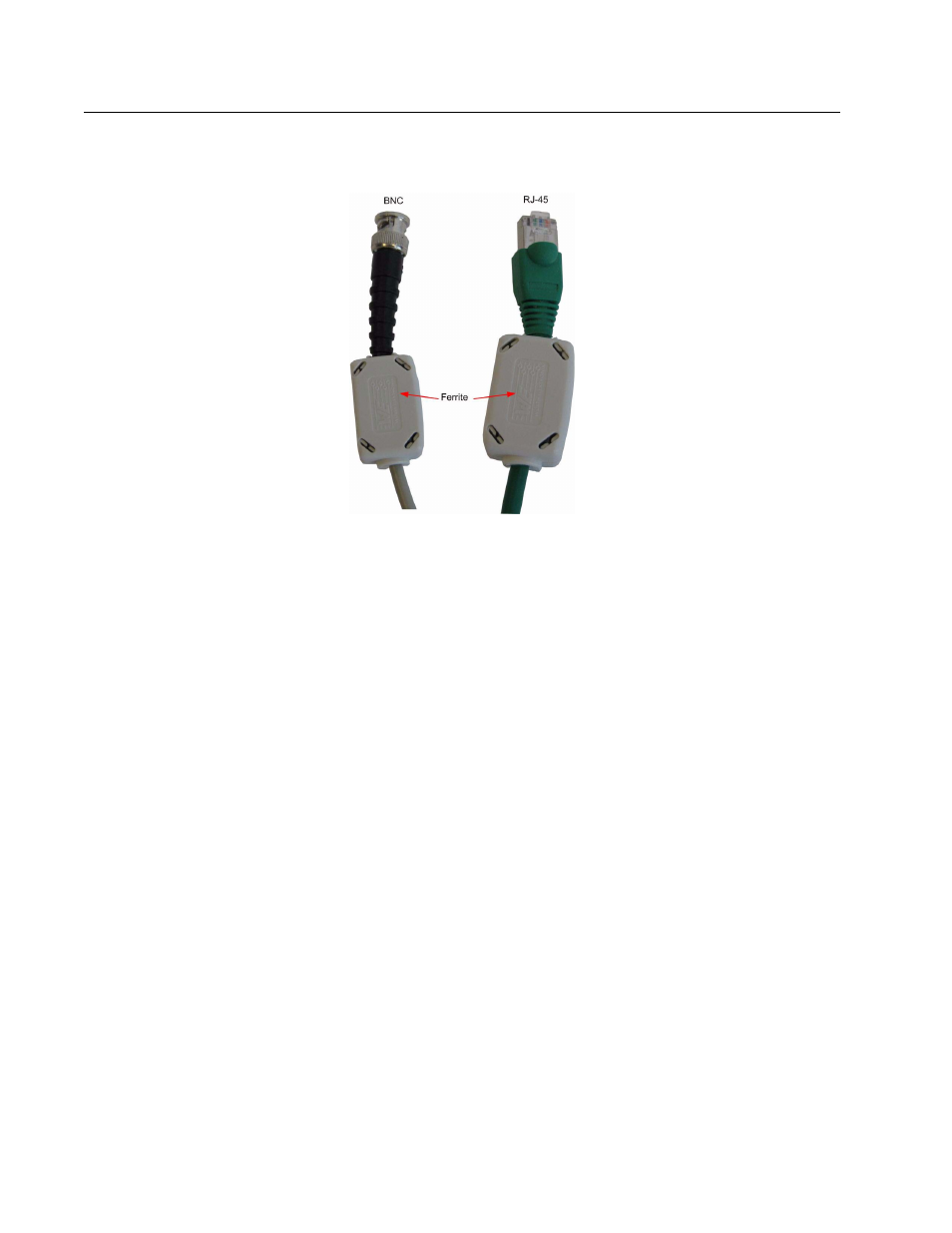 Figure 26: ferrites fitted to bnc and rj-45 cables | Clear-Com V24PDXY User Manual | Page 22 / 22