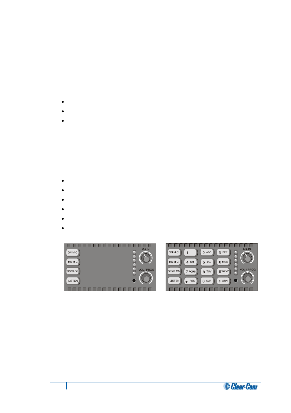 2 function key module, 1 4-key module without numeric keypad, 2 16-key module with numeric keypad | Function key module | Clear-Com i-Series Panels User Manual | Page 13 / 87