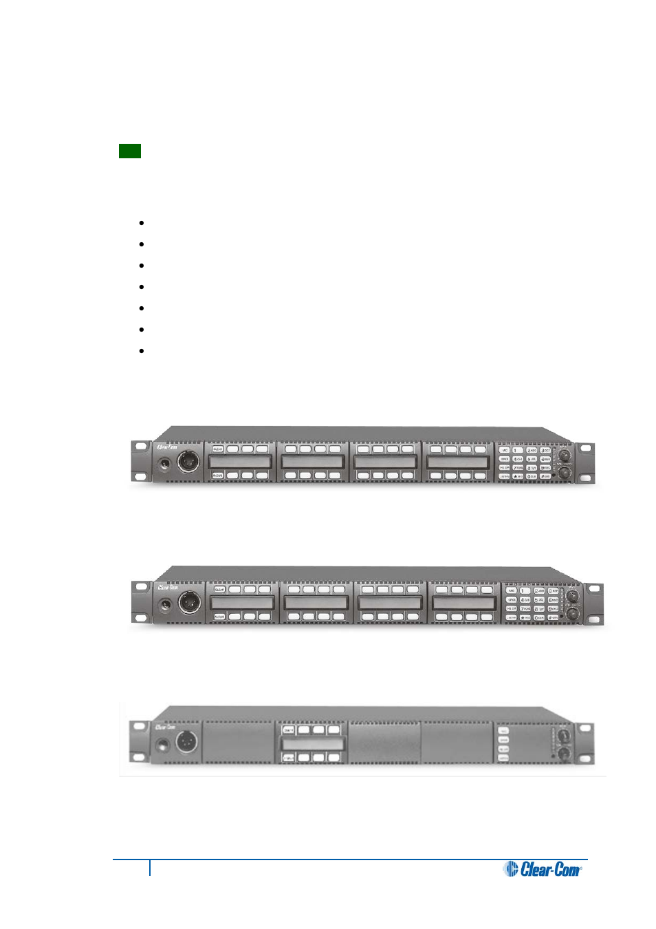 5 aux-101 auxiliary options module, 4 standard i-series user panel configurations, Aux-101 auxiliary options module | Standard i-series user panel configurations | Clear-Com i-Series Panels User Manual | Page 15 / 87