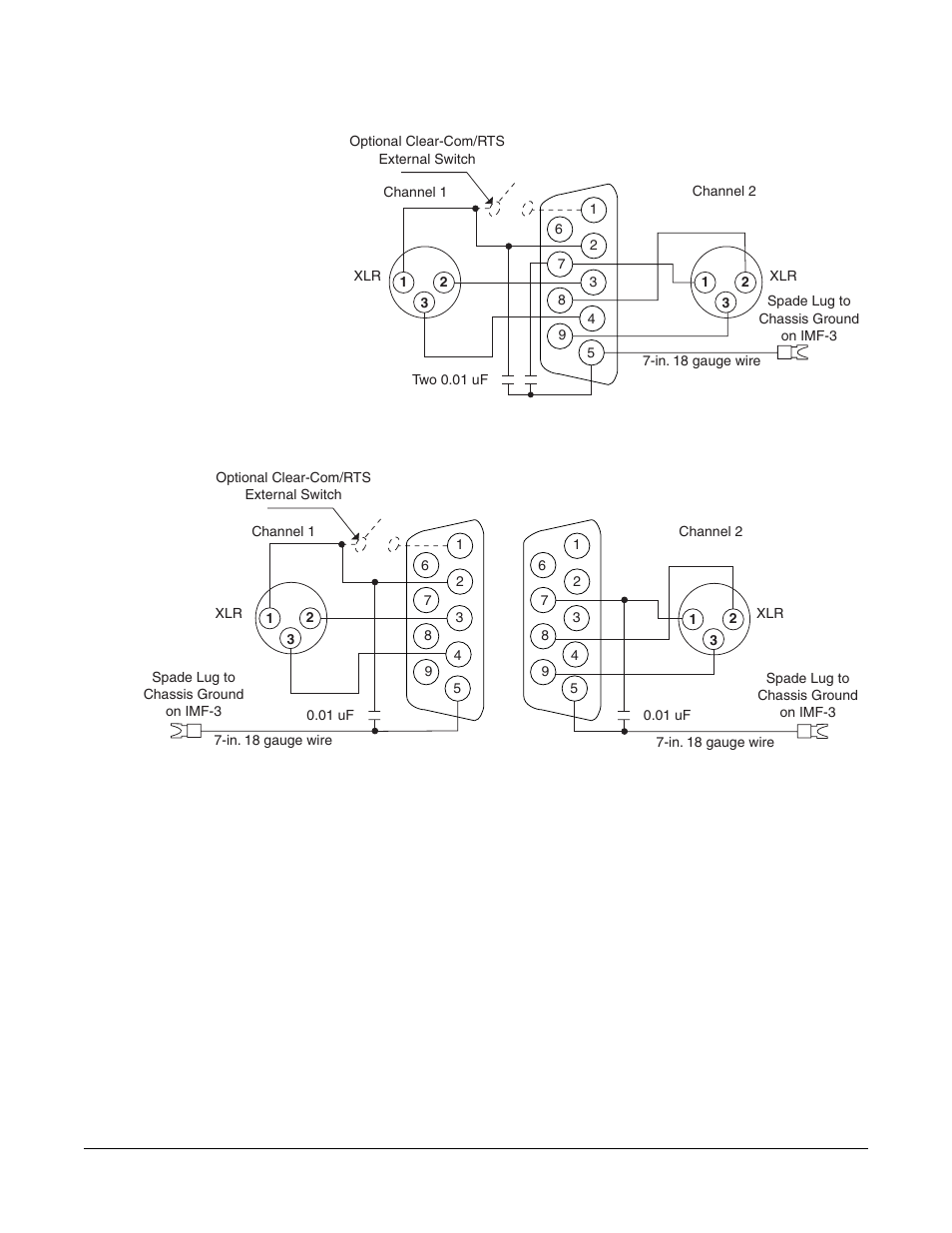 Diagrams in figure 2-3 and figure 2-4, He wiring diagram in figure 2-3, Ram in figure 2-4 | Figure 2-3, excep | Clear-Com CCI-22 User Manual | Page 14 / 36