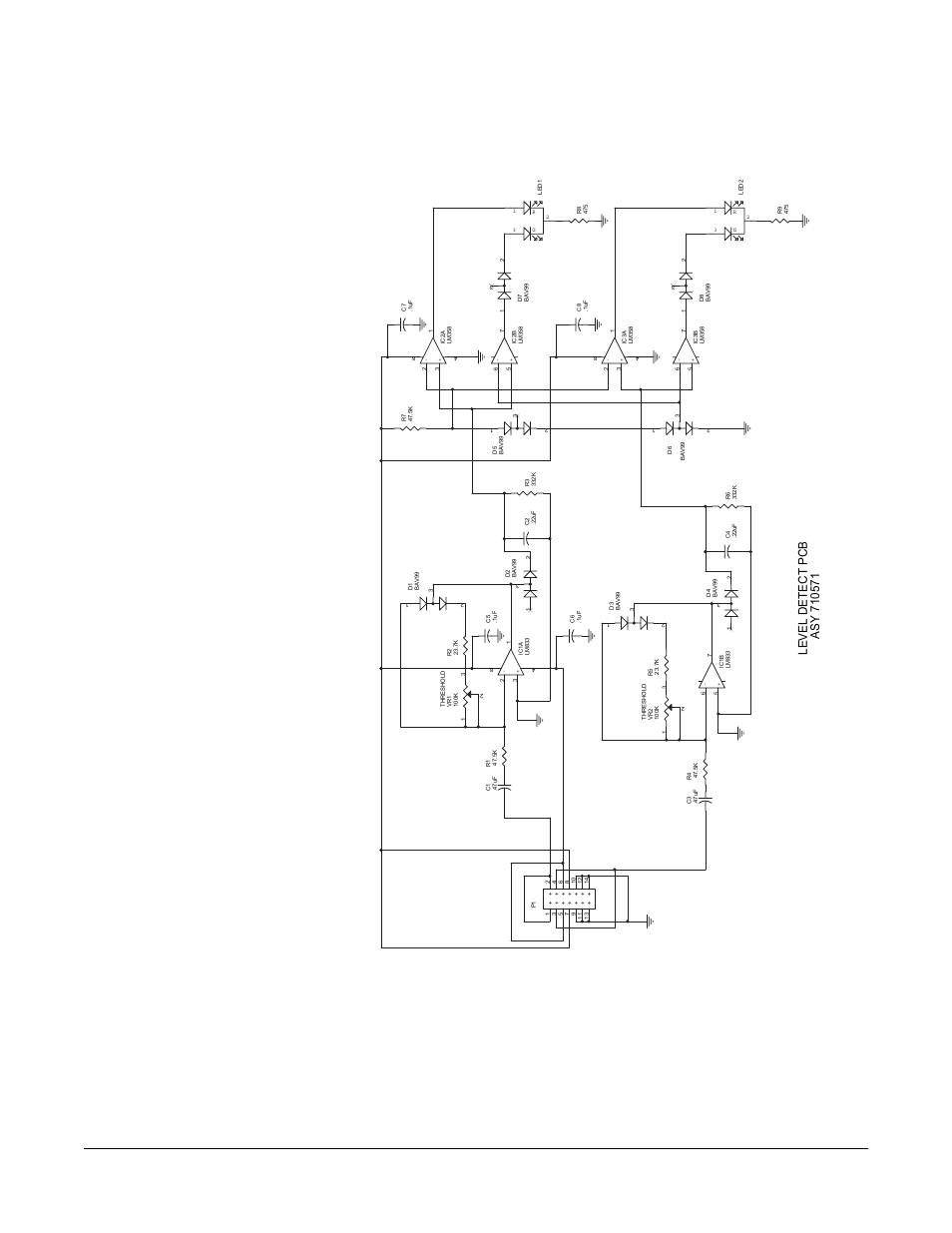 Schematic for level detect pcb, Schematic for level detect pcb -6 | Clear-Com FOR-22 User Manual | Page 22 / 28