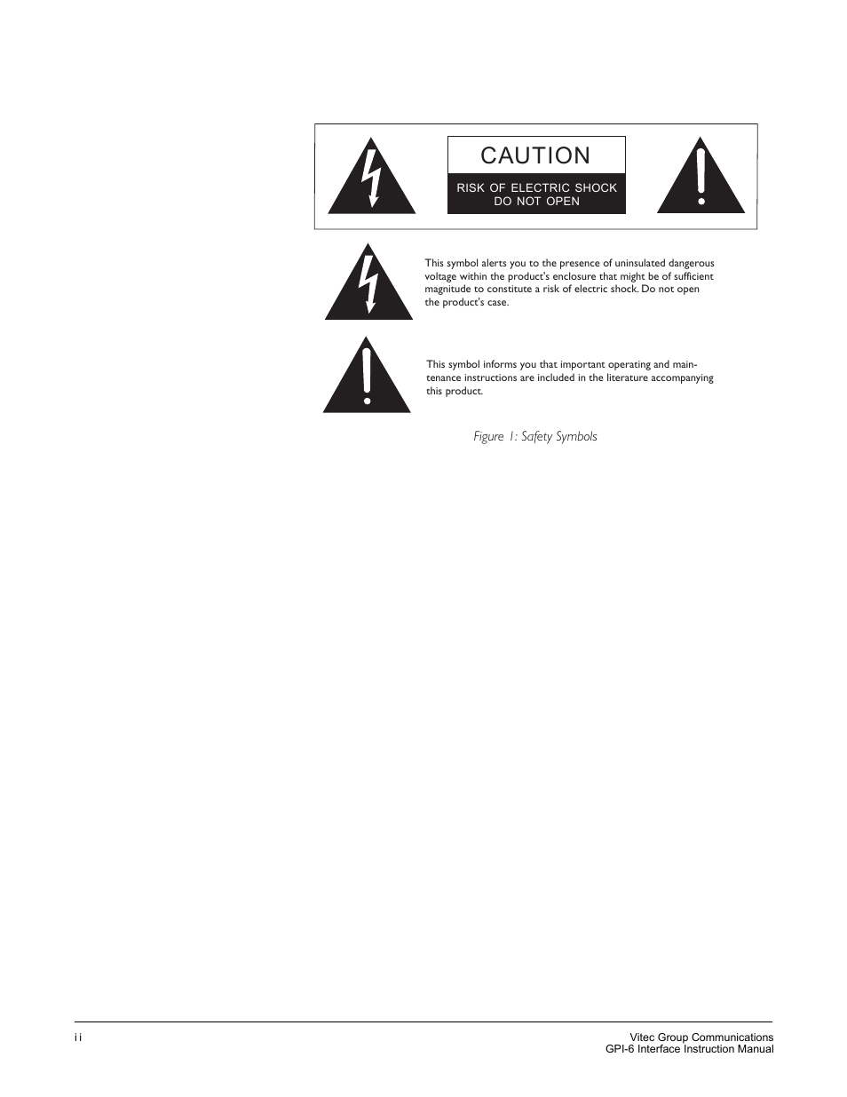 Caution | Clear-Com GPI-6 User Manual | Page 6 / 18