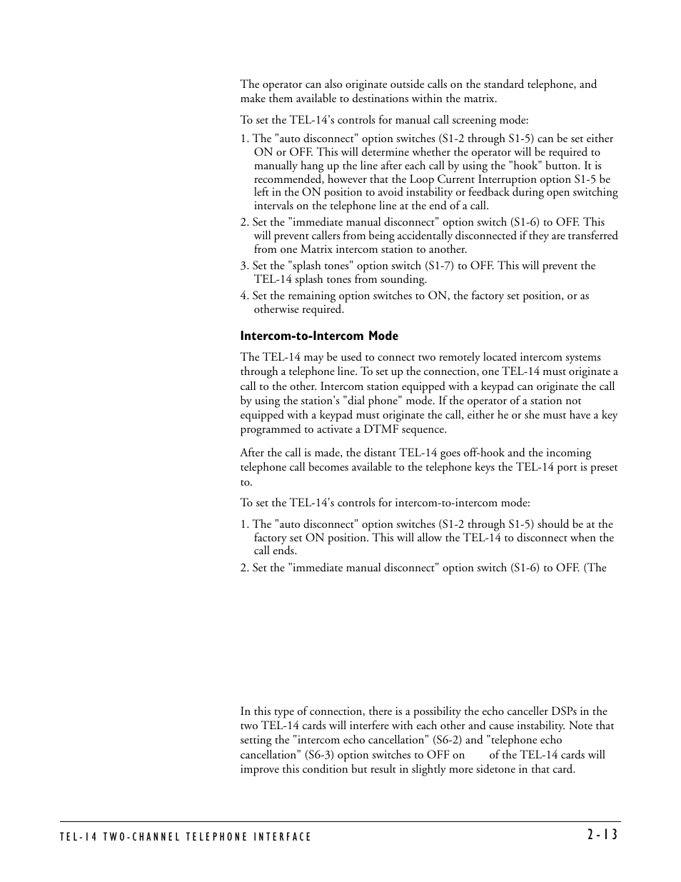Intercom-to-intercom mode | Clear-Com TEL-14 User Manual | Page 27 / 38