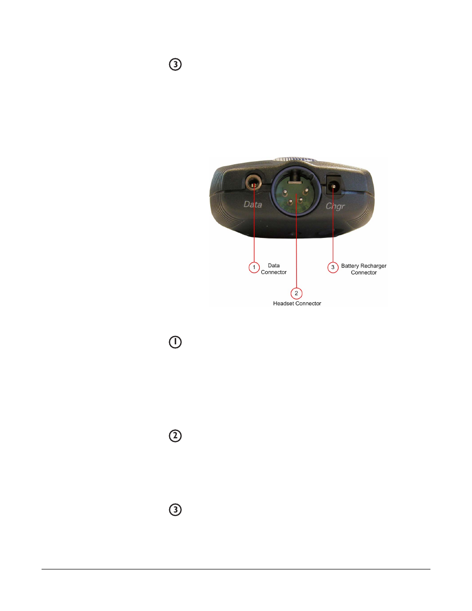 Belt clip, Beltpack bottom connector section, Data connector | Headset connector, Battery recharger connector, Belt clip -6, Beltpack bottom connector section -6, Data connector -6, Headset connector -6, Battery recharger connector -6 | Clear-Com FreeSpeak Beltpack User Manual | Page 24 / 89