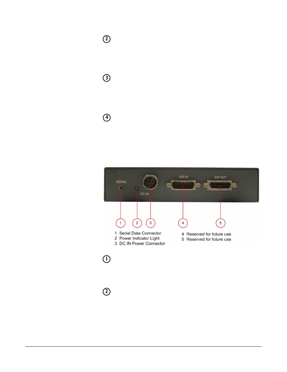 Matrix (eclipse base) connector, Transceiver/antenna connectors, Splitter rear panel | Serial data connector, Power indicator, Matrix (eclipse base) connector -6, Transceiver/antenna connectors -6, Splitter rear panel -6, Serial data connector -6, Power indicator -6 | Clear-Com FreeSpeak Beltpack User Manual | Page 60 / 89