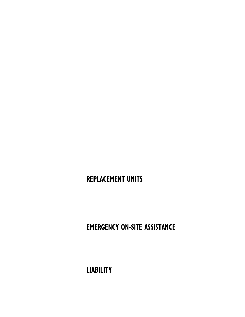 Warranty repairs, Non-warranty repairs, Replacement units | Emergency on-site assistance, Liability | Clear-Com BAL-8 User Manual | Page 14 / 16