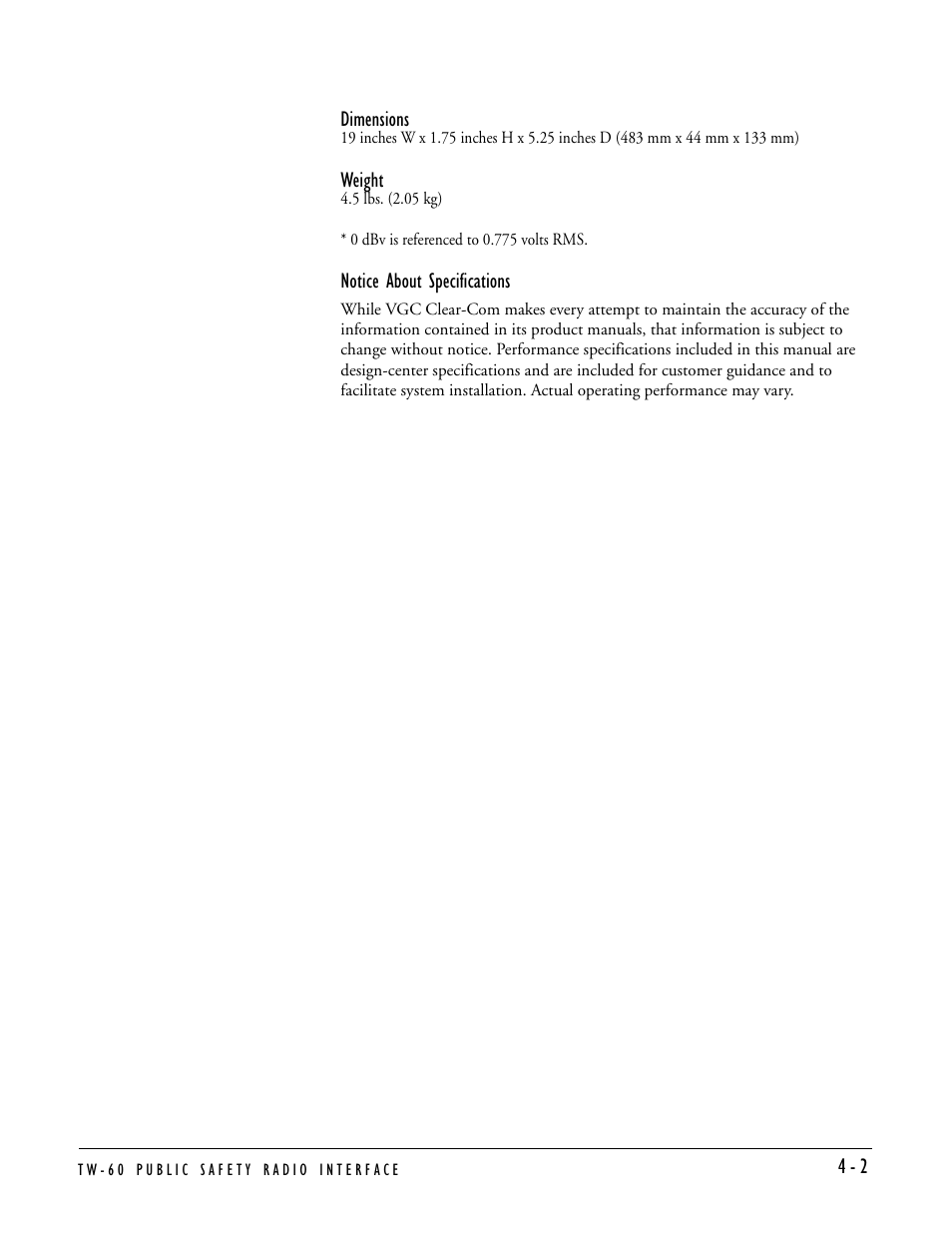 Clear-Com TW-60 User Manual | Page 20 / 24