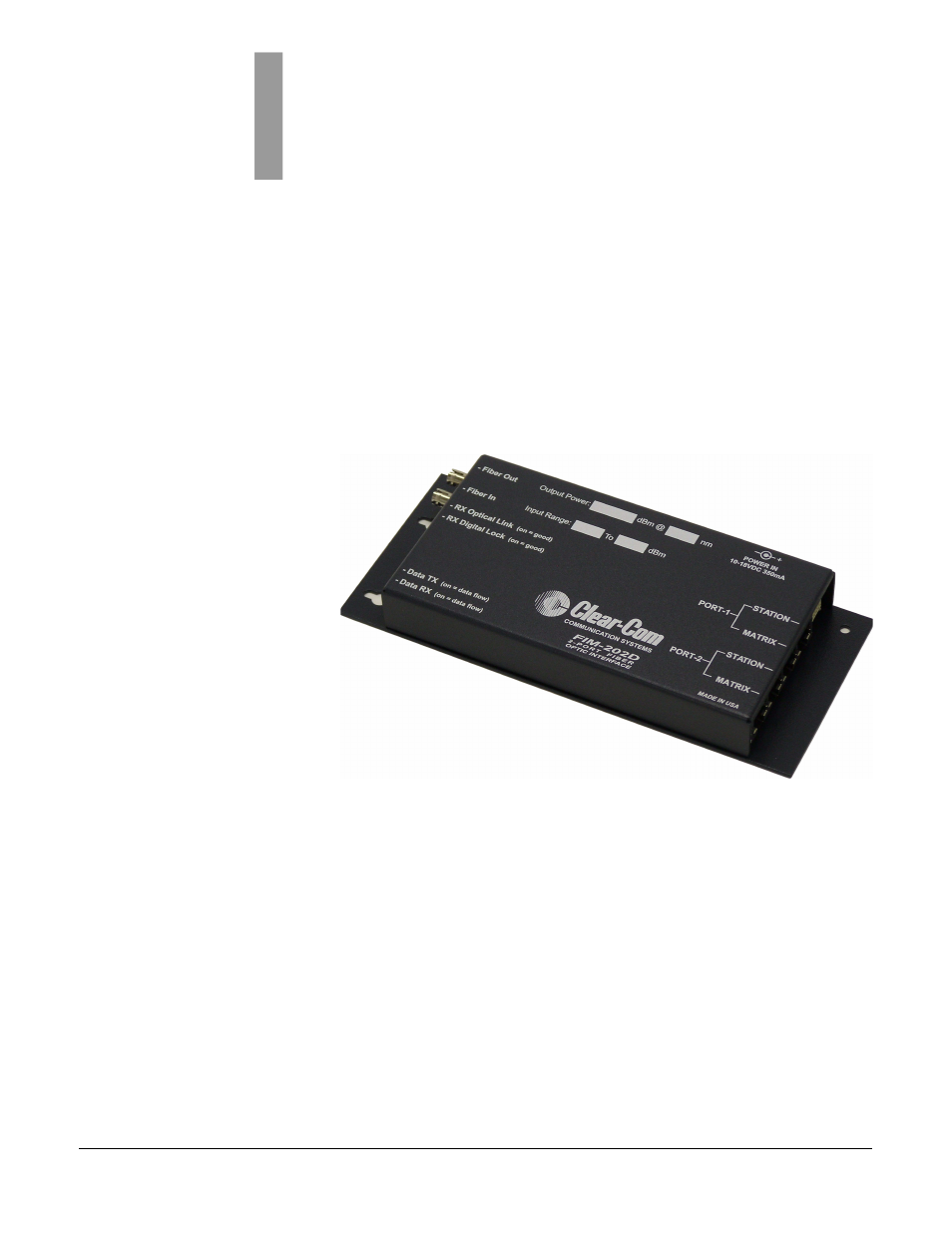Operation, Description, Connecting intercom panels to the central matrix | Operation -1, Description -1 | Clear-Com FIM-202D User Manual | Page 7 / 38