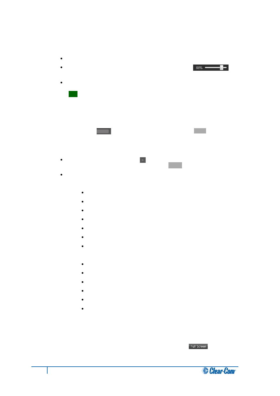 3 zooming in and out of the canvas, 4 scrolling the canvas, 10 full screen | Zooming in and out of the canvas, Scrolling the canvas, Full screen | Clear-Com Production-Maestro-Pro User Manual | Page 25 / 58