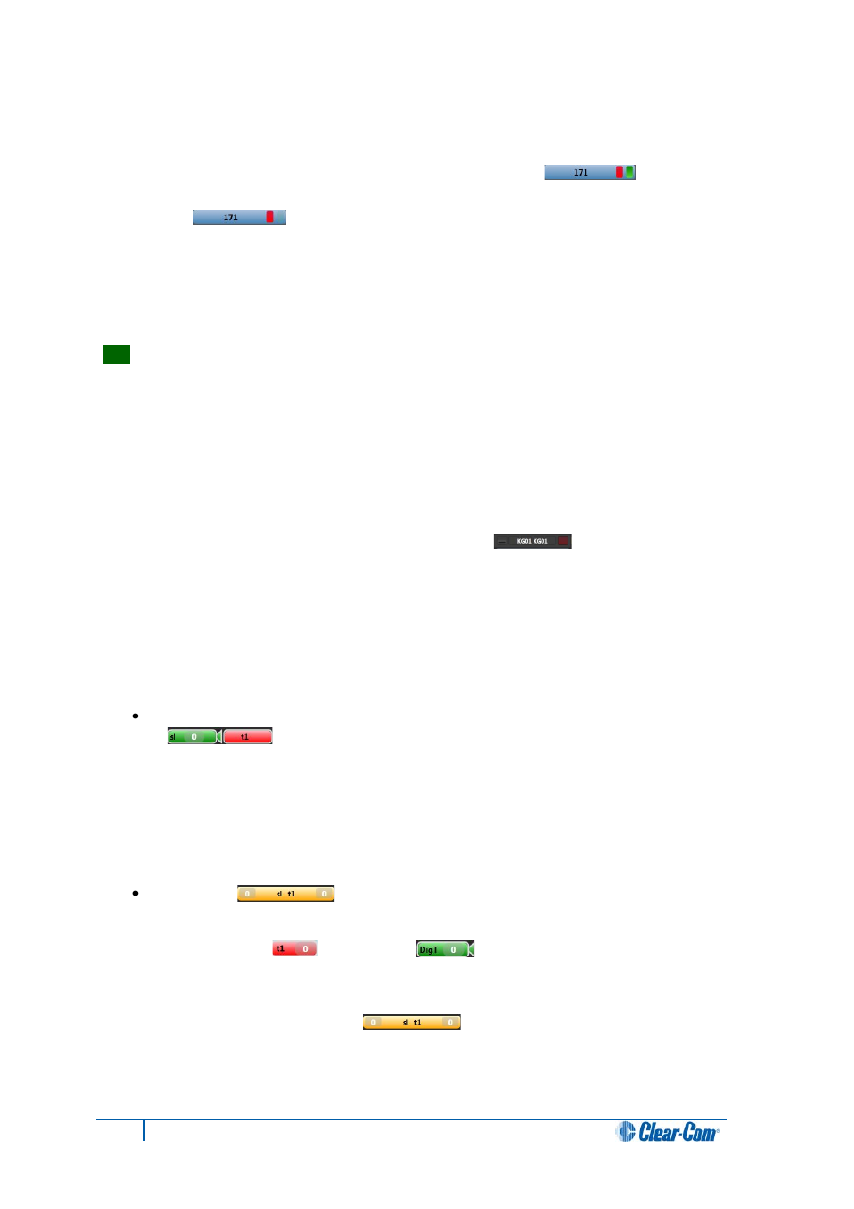 16 controlling talk and listen buttons, 17 idents and monitors (split label ports), Controlling talk and listen buttons | Idents and monitors (split label ports) | Clear-Com Production-Maestro-Pro User Manual | Page 39 / 58