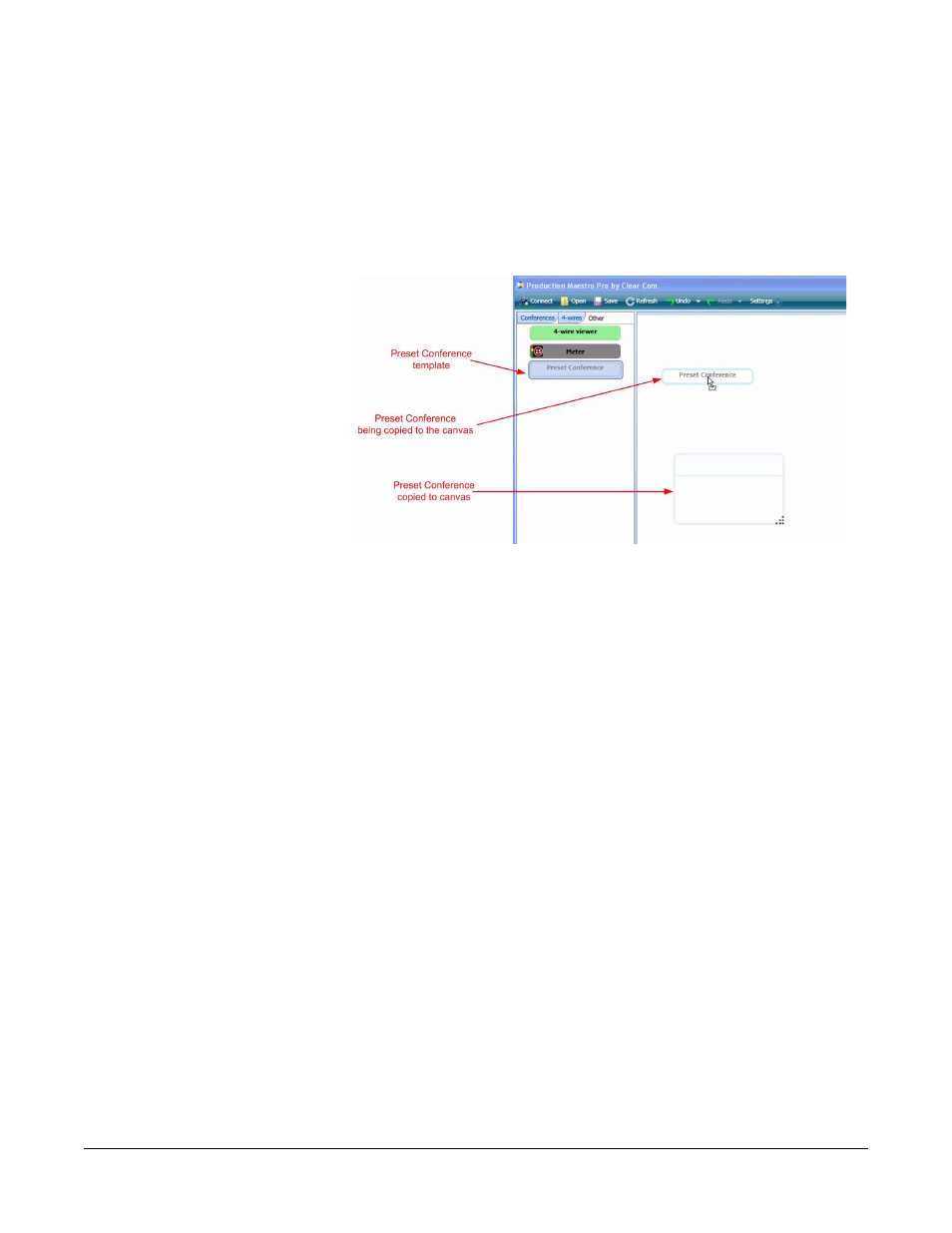 Preset conferences, Preset conferences -18 | Clear-Com Production-Maestro-Pro User Manual | Page 28 / 86