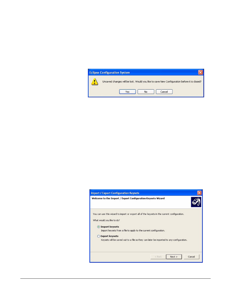 Close project, Import/export configuration keysets, Close project -11 | Import/export configuration keysets -11, Import/export configuration key- sets | Clear-Com Eclipse-Omega User Manual | Page 101 / 466