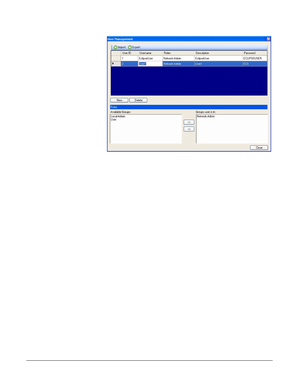 Editing a user, Deleting a user, Editing a user -19 | Deleting a user -19, Figure 4-24 editing a new user -19 | Clear-Com Eclipse-Omega User Manual | Page 109 / 466