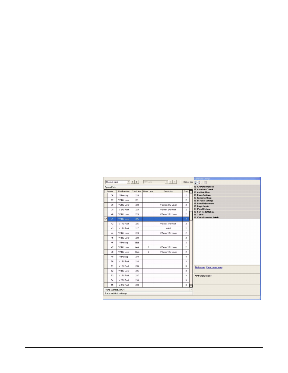 Figure 5-2 panel configuration -4 | Clear-Com Eclipse-Omega User Manual | Page 114 / 466