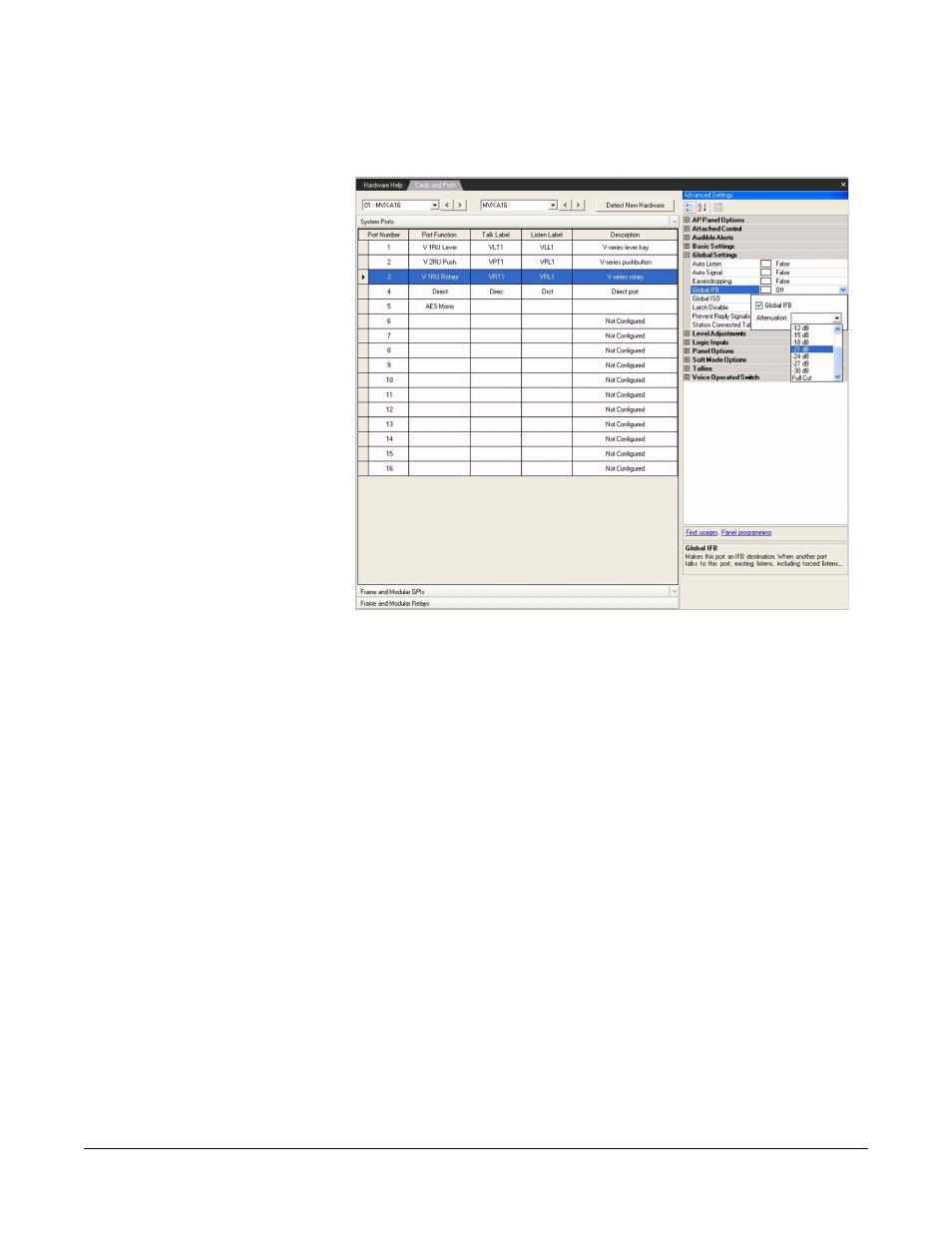 Global iso, Global iso -23, Figure 5-7 global ifb -23 | Clear-Com Eclipse-Omega User Manual | Page 133 / 466